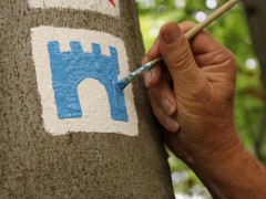 Zwischen Darmstadt und Heidelberg ist ein anspruchsvoller zertifizierter Wanderweg entstanden – Im Moment Markierungsarbeiten. Foto: Stadt Weinheim